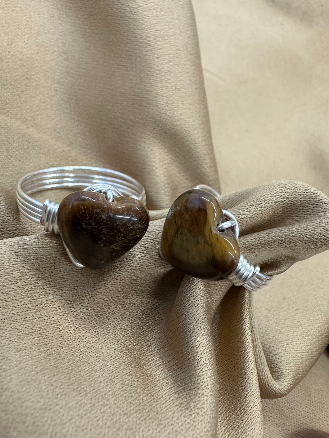 Tiger eye heart ring