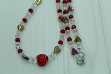 Load image into Gallery viewer, Red sparkle heart necklace