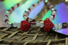 Load image into Gallery viewer, Red sparkle heart necklace