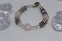 Load image into Gallery viewer, Rose quartz/ amethyst bracelet