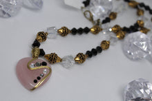 Load image into Gallery viewer, Rose quartz heart / Swarovski necklace