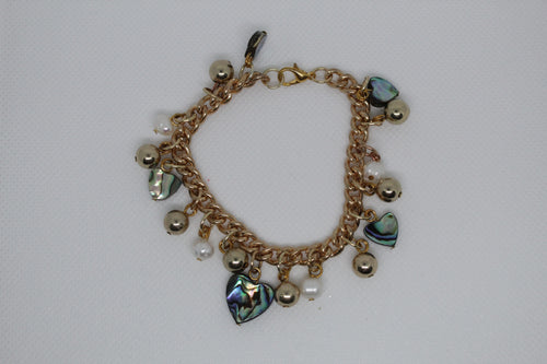 Heart abalone/ freshwater bangle