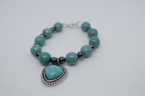 Turquoise heart bracelet