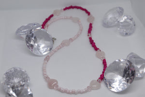 Rose quartz heart necklace