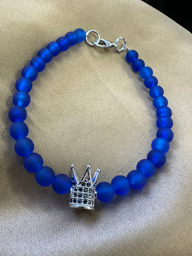 Electric blue crown bracelet