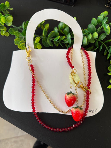 Strawberry purse charm