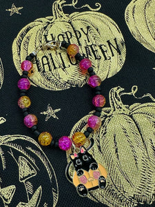 Halloween black kitty bracelets