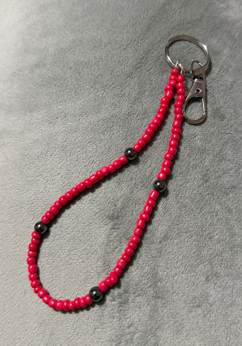 Red seed bead Keychain
