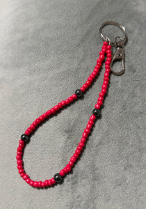 Red seed bead Keychain