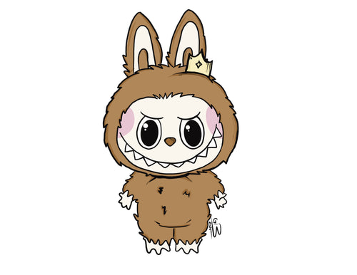 Brown Labubu sticker: