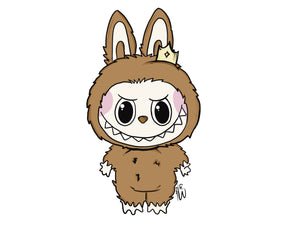 Brown Labubu sticker:
