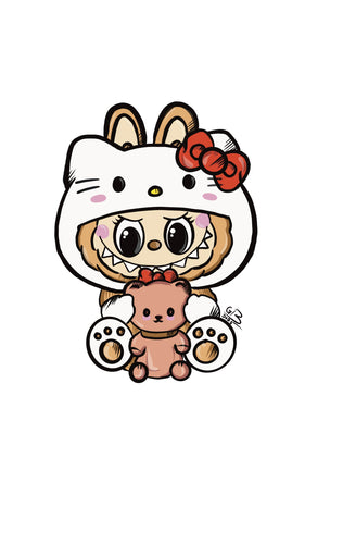 Hello kitty X Labubu sticker