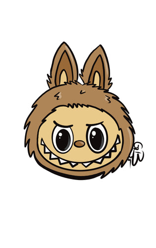 Labubu head stickers