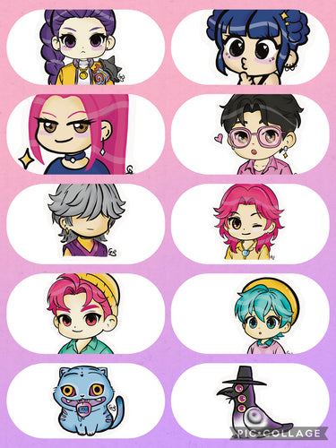 K-pop demon hunter sticker pack