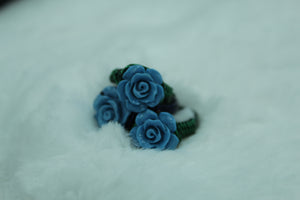 Blue rose rings