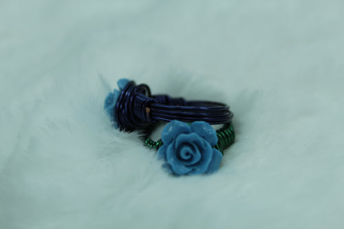 Blue rose rings