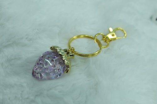 Purple strawberry keychain