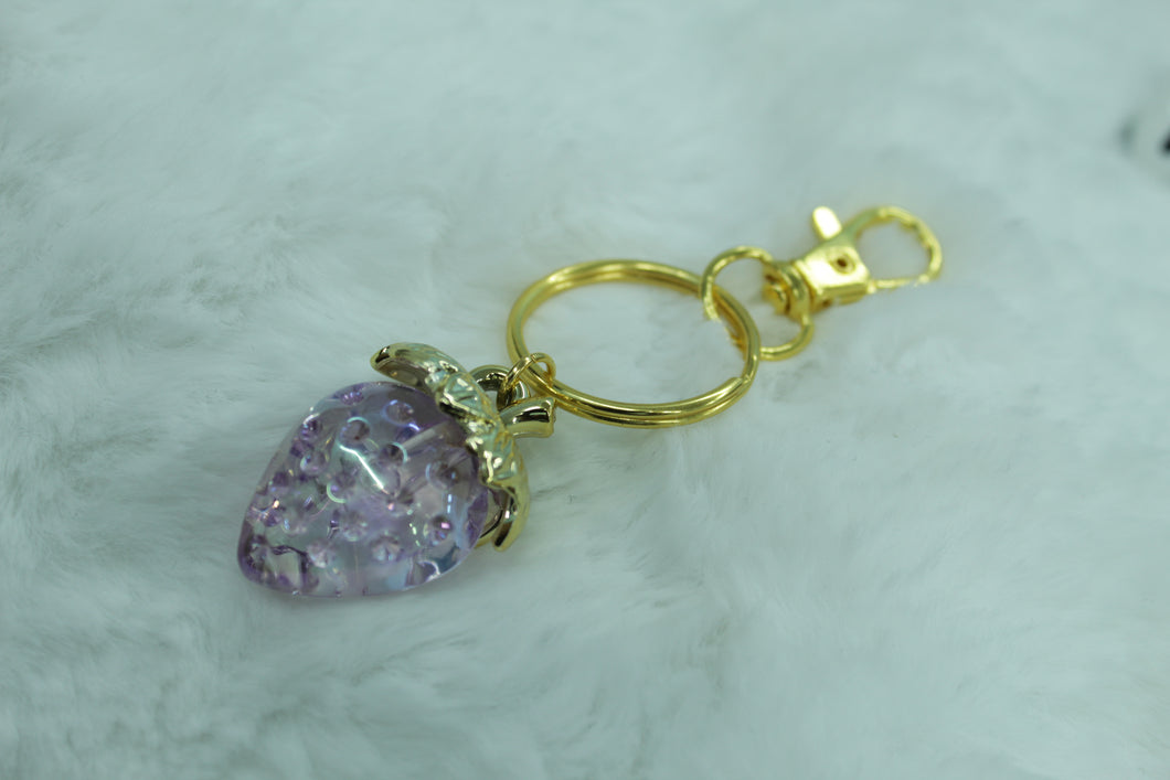 Purple strawberry keychain