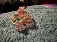 Load image into Gallery viewer, Pink glass bear rings