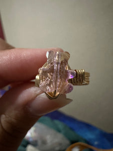 Pink glass bear rings