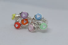 Load image into Gallery viewer, Multi color heart rings