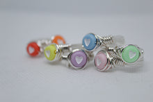 Load image into Gallery viewer, Multi color heart rings