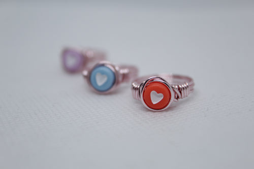 Multi color heart rings