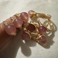 Load image into Gallery viewer, Strawberry quartz rings