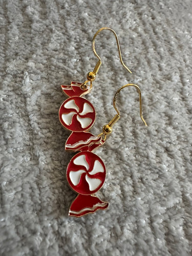 Peppermint candy earrings