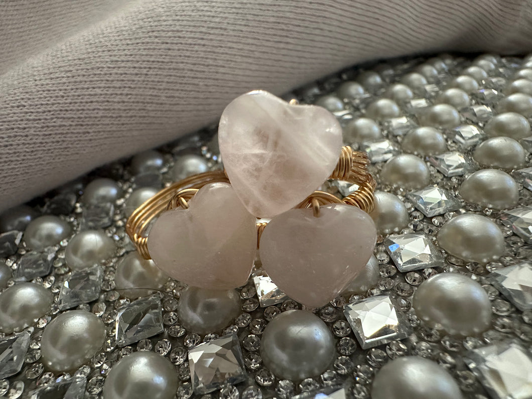 Rose quartz rings