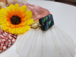 Abalone shell ring 01