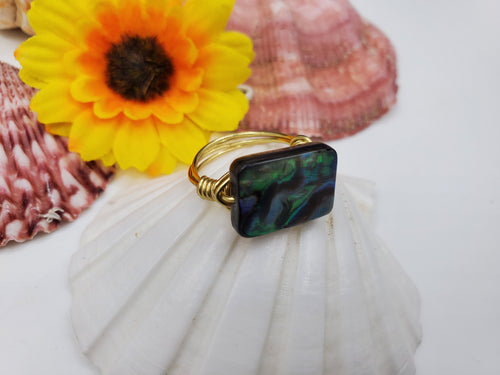 Abalone shell ring 01