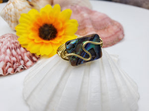 Abalone shell ring