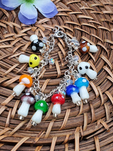 Mushroom dangle bracelet