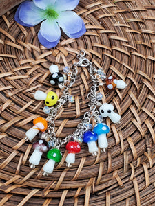 Mushroom dangle bracelet