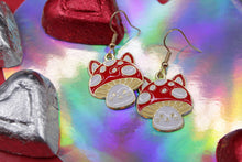 Load image into Gallery viewer, Cat mushroom earrings