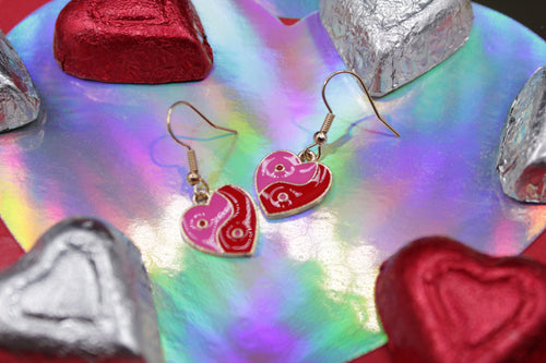 Yingyang heart earrings