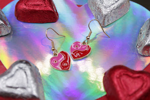 Yingyang heart earrings