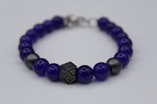 Load image into Gallery viewer, Blk diamond bracelet (blue)