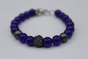 Blk diamond bracelet (blue)