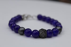 Blk diamond bracelet (blue)