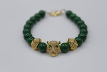 Load image into Gallery viewer, Lion bracelet (gold/green)