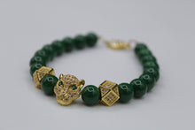 Load image into Gallery viewer, Lion bracelet (gold/green)