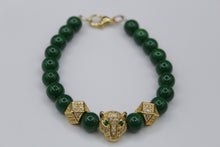 Load image into Gallery viewer, Lion bracelet (gold/green)