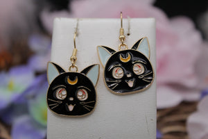 Salior moon cat earrings