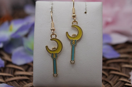 Moon wand earrings