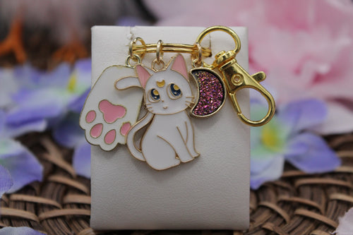 Salior moom cat keychain