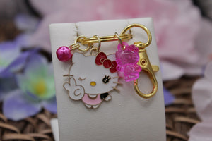 Hello kitty peace out keychain