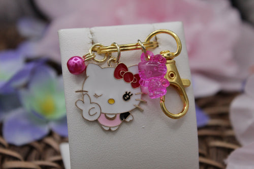 Hello kitty peace out keychain