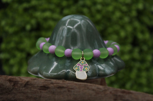 Purple mushroom bracelet